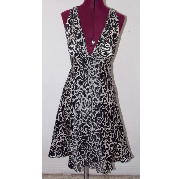 black and white halter dress